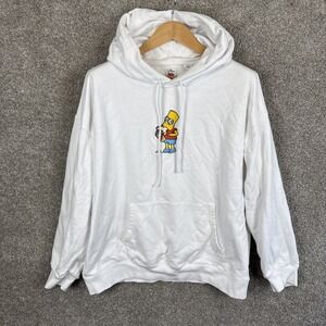 Levi's x The Bart Simpson‎ Pullover Hoodie White Sweatshirt Men's XL